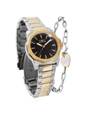 Women's 48578 Speedway  Quartz 3 Hand Black Dial Watch