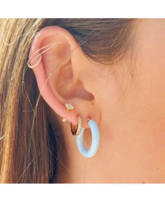Sasha Blue Enamel Hoops