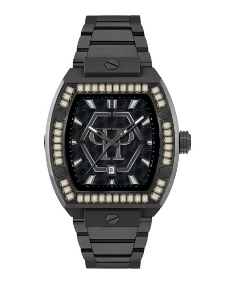 Мужские часы Philipp Plein Black Stainless Steel Watch, 44mm