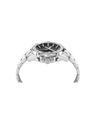 Men's Black Stainless Steel Watch, 44mm