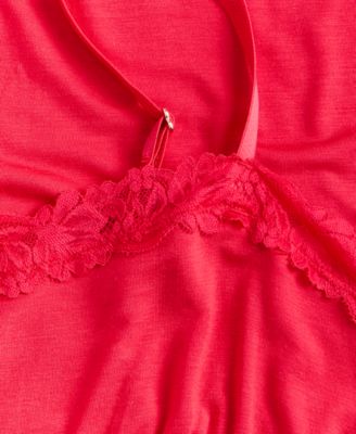 Women's Knit Lace Trim Modal Chemise, Created for Macy's