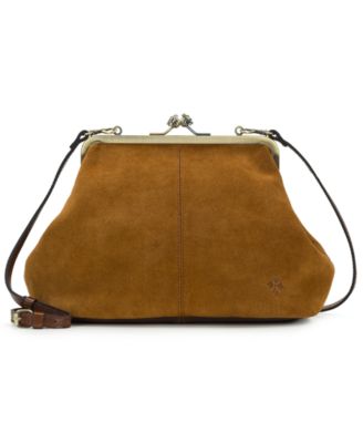 Suede Sofia Frame Kiss-Lock Bag