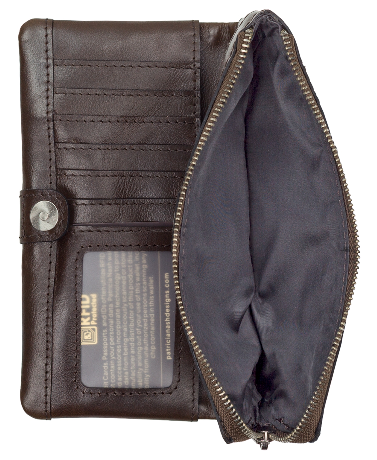 Patricia Nash Prassa Bark Leaves Textured Wallet In Brown