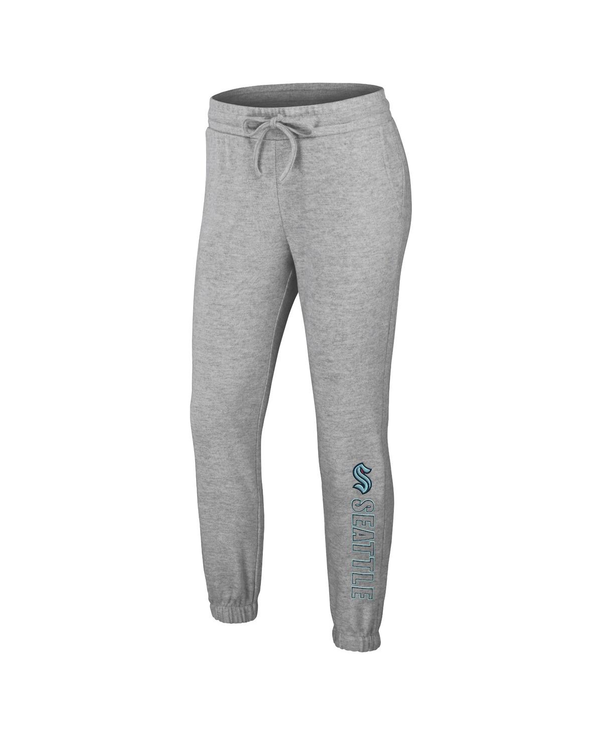 Wear By Erin Andrews Women's 2-piece Heather Gray Seattle Kraken Knit Long Sleeve Tri-blend T-shirt And Pants Sleep Set In Gray