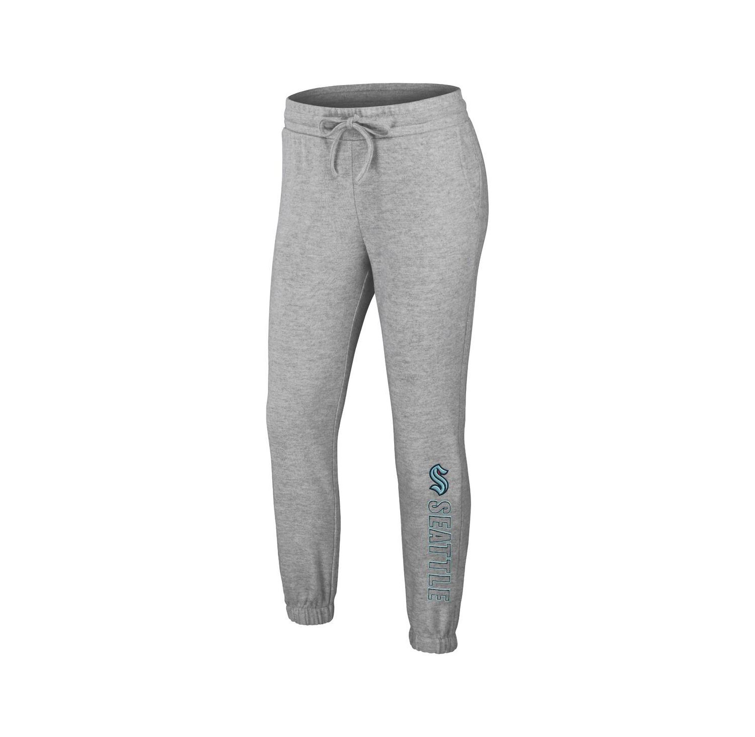 Women's 2-Piece Heather Gray Seattle Kraken Knit Long Sleeve Tri-Blend T-Shirt and Pants Sleep Set