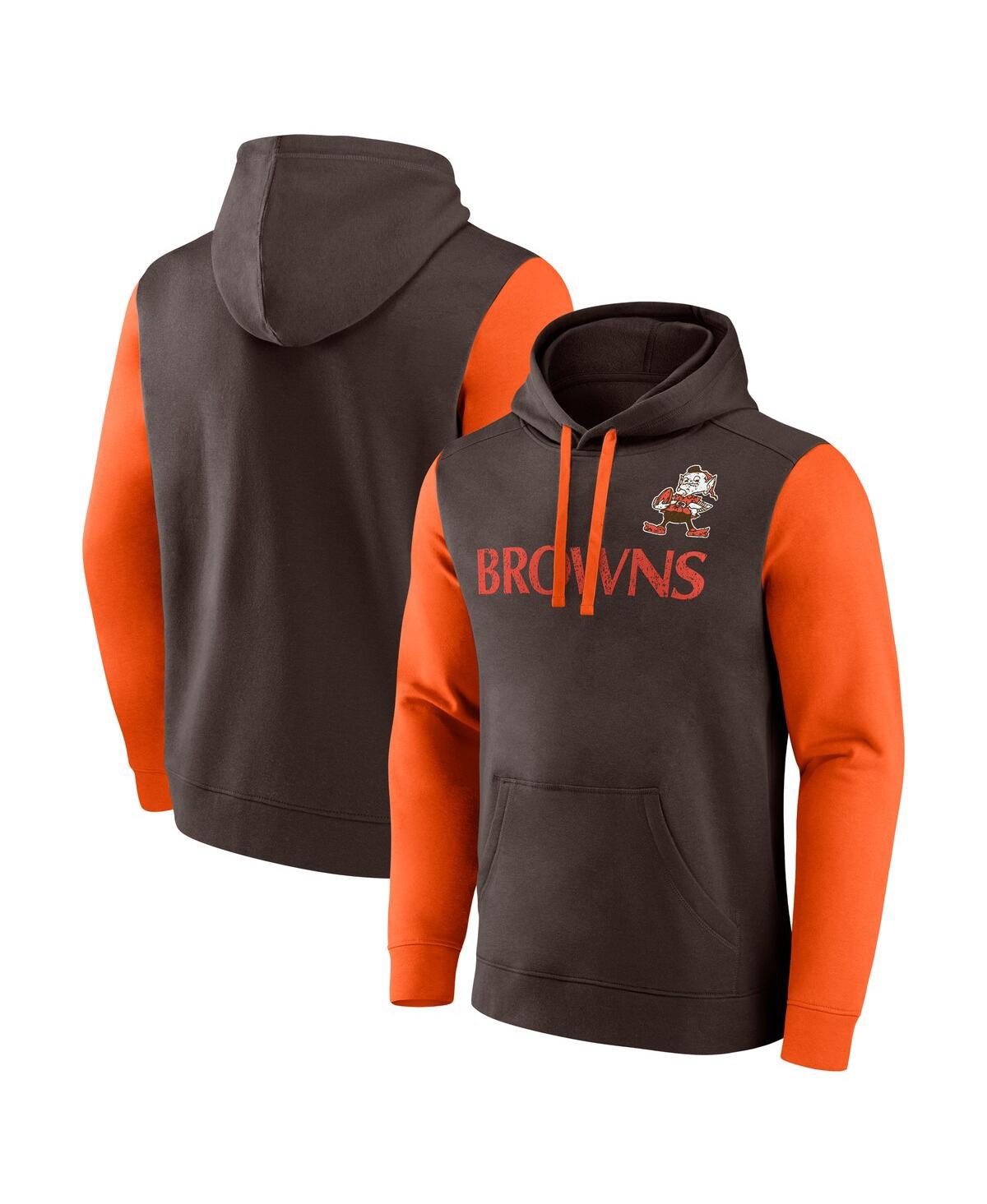 Fanatics Men's Brown/Orange Cleveland Browns Fleece Pullover Hoodie