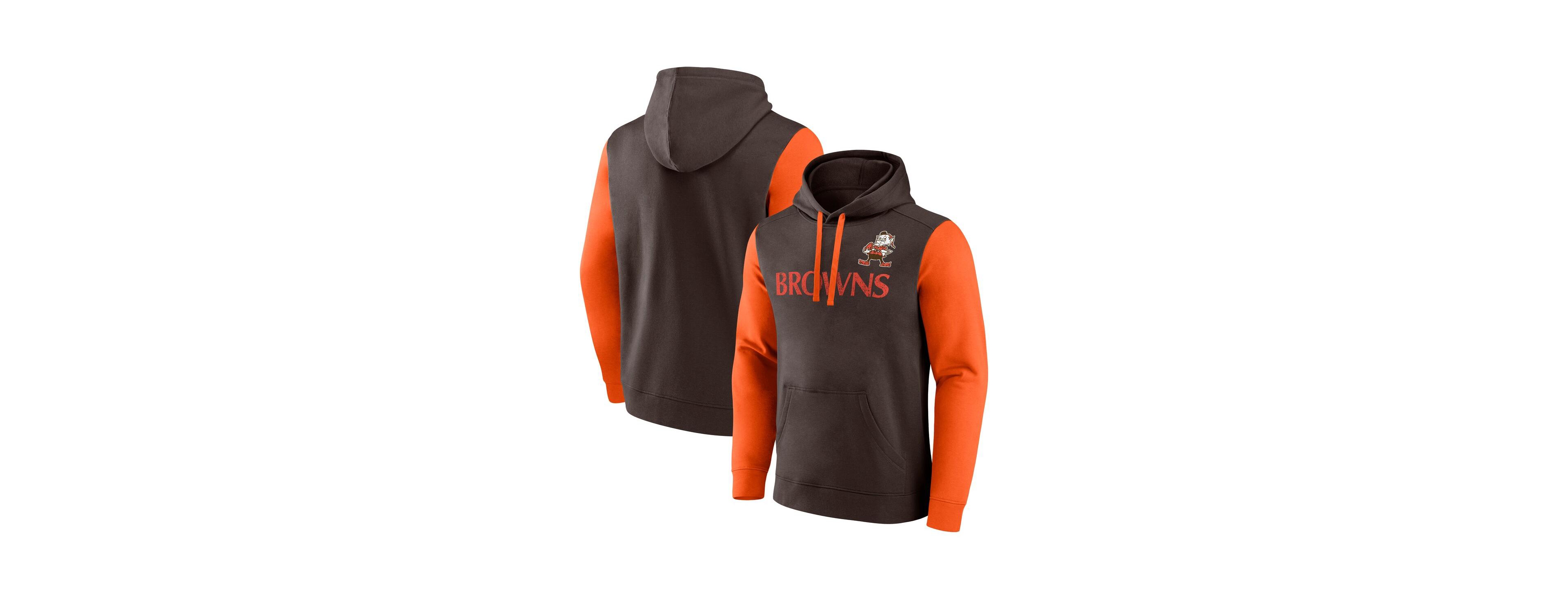 Fanatics Men's Brown/Orange Cleveland Browns Fleece Pullover Hoodie
