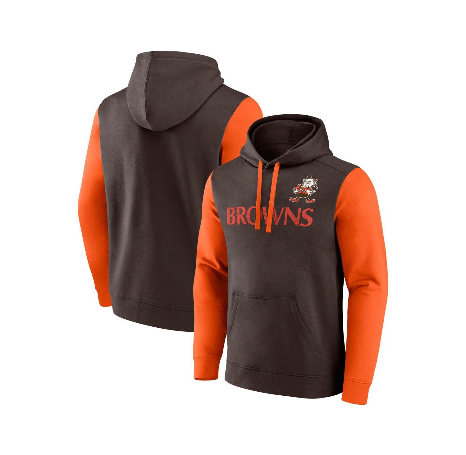 Men's Brown/Orange Cleveland Browns Fleece Pullover Hoodie