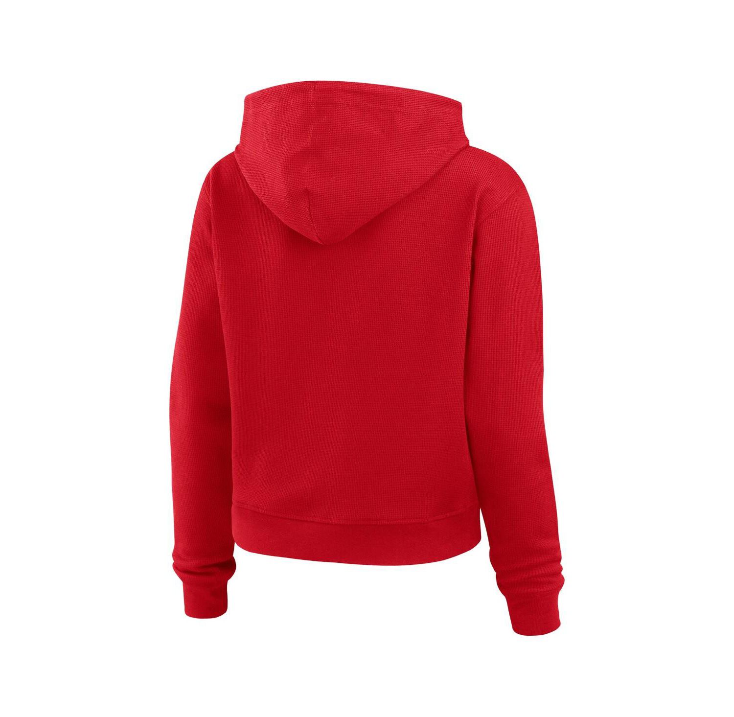 Women's Red Washington Capitals Waffle-Knit Pullover Hoodie