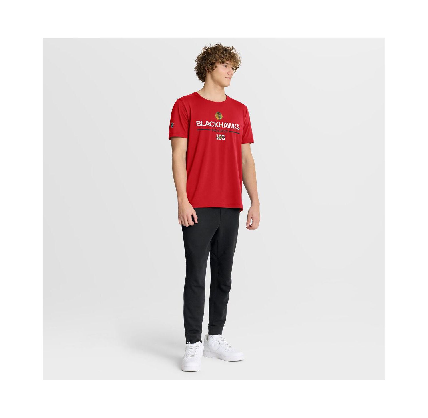 Men's Red Chicago Blackhawks Authentic Pro Centennial Rink Tech T-Shirt