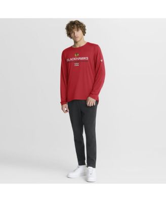Men's Red Chicago Blackhawks Authentic Pro Centennial Rink Tech Long Sleeve T-Shirt