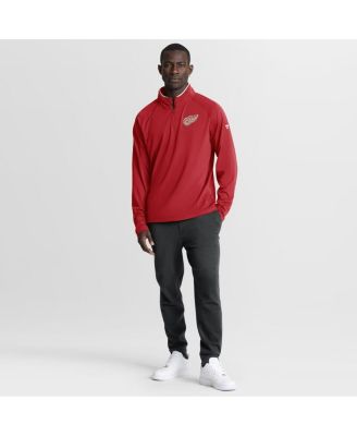 Men's Red Detroit Red Wings Authentic Pro Rink Training Centennial Raglan Quarter-Zip Pullover Sweatshirt