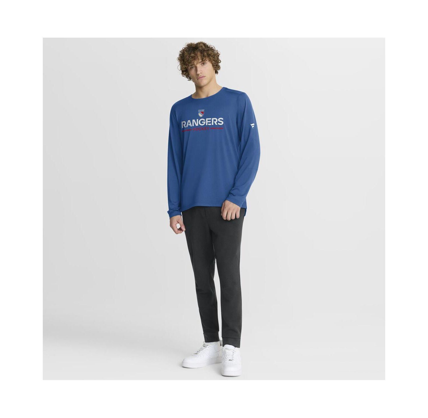 Men's Blue New York Rangers Authentic Pro Rink Centennial Tech Long Sleeve T-Shirt