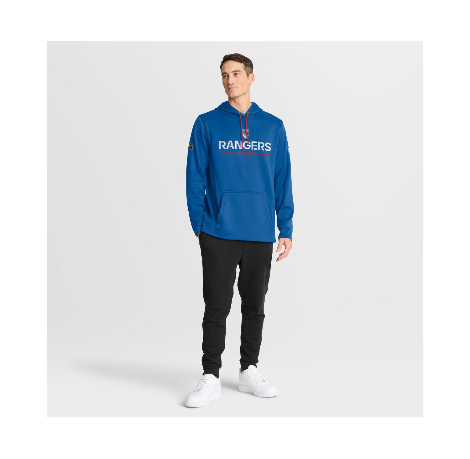 Men's Blue New York Rangers Authentic Pro Rink Centennial Hoodie