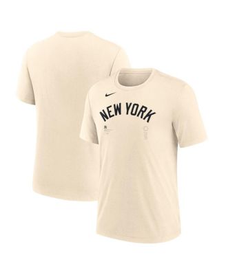 Nike - Men's Natural New York Yankees Wordmark Tri-Blend T-Shirt