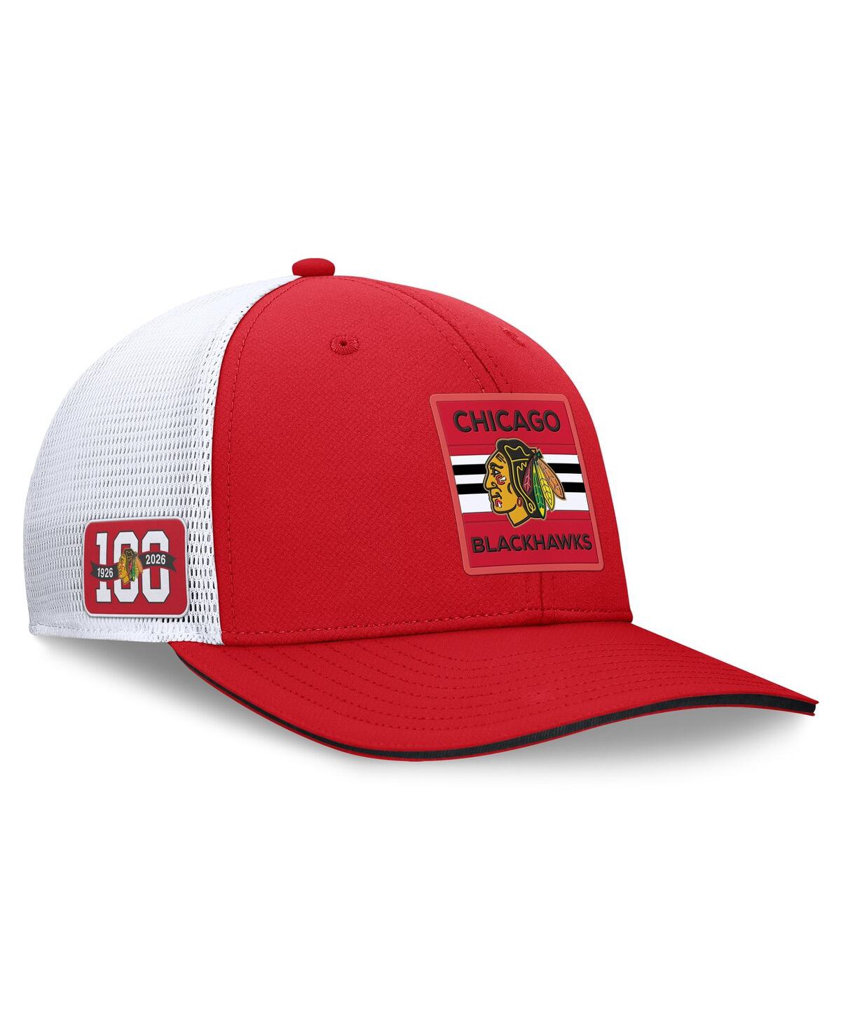 Fanatics Men's Red/White Chicago Blackhawks Centennial Adjustable Hat
