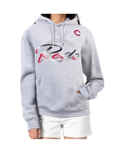 Женское худи G-III 4Her by Carl Banks Heather Gray Cincinnati Reds Shadow Logo Graphic Pullover