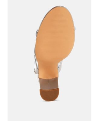 Womens Ryzah Metallic Cut Out Chain Sandals