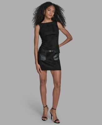 Women's Sleeveless Suede Mini Dress