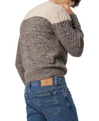 Men's Winter Color Block Cable Knit Sweater