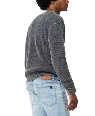 Men's Washy Textured Knit Crewneck Sweater