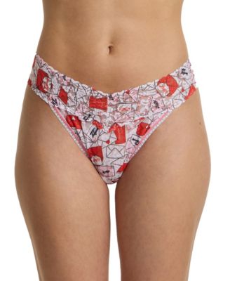 Women's Printed Signature Lace Original Rise Thong Underwear