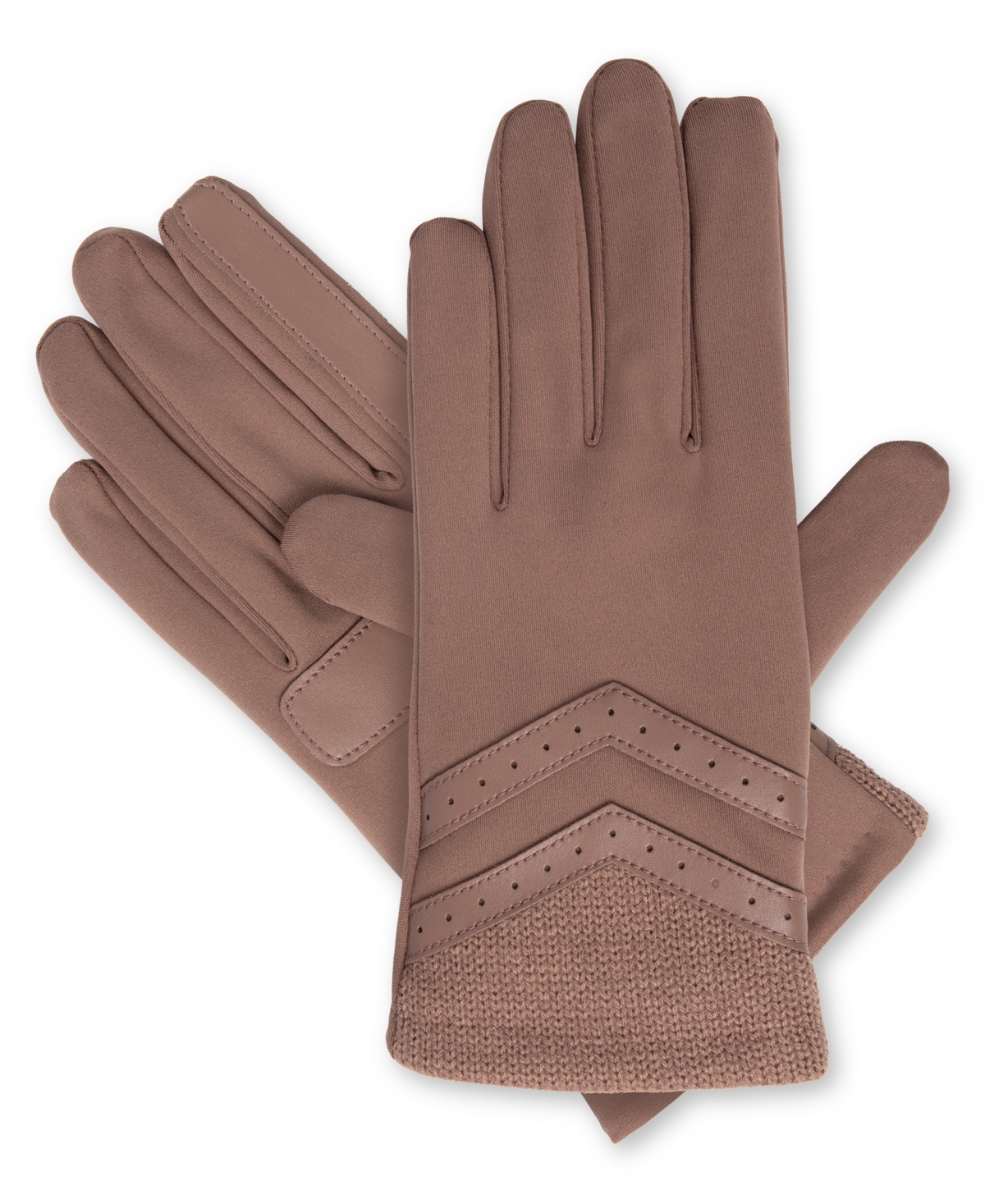 Isotoner Signature Women's Rib-knit Fleece-lined Gloves In Brown