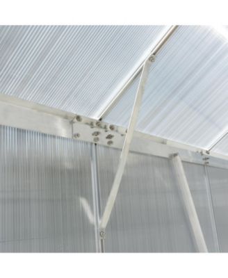 Aluminum Frame Greenhouse with Polycarbonate Panels and Roof Vent
