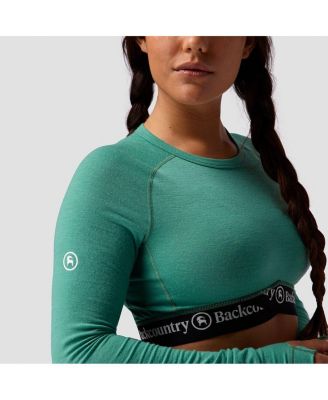 Women's Cedars RWS Merino Lt-Wt Baselayer Cropped Crew Top Lightweight Long Underwear Tops