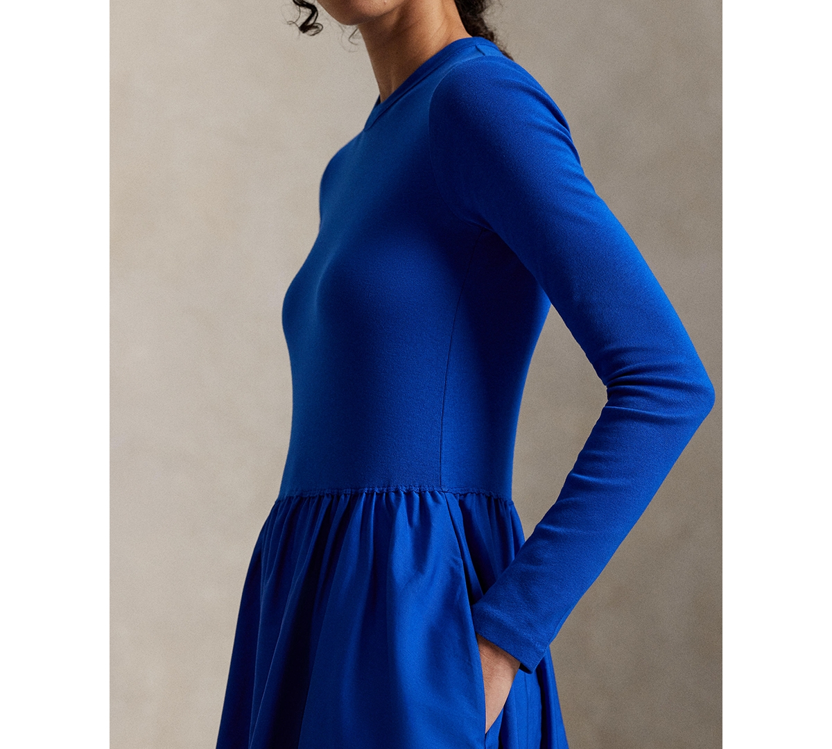 Polo Ralph Lauren Women's Cotton Long-sleeve Dress In Blue