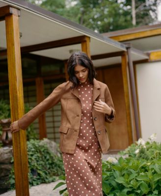 Women's Faux-Suede Long Sleeve Jacket