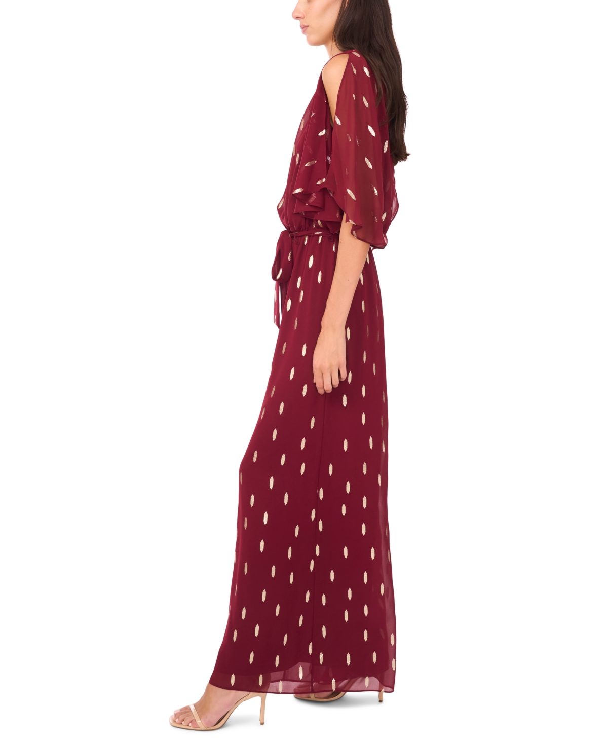 Msk Women's Crew Neck Belted Jumpsuit