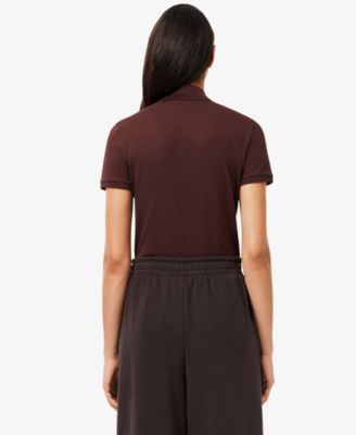 LACOSTE Women's Short Sleeve Slim-Fit Polo Top