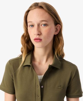 LACOSTE Women's Short Sleeve Slim-Fit Polo Top