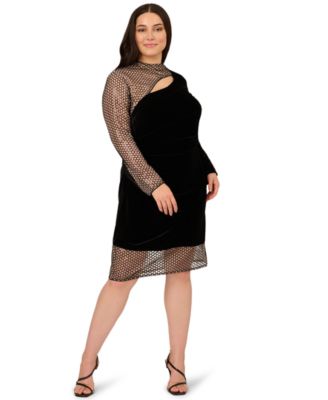 Plus Size Mock Neck Mini Dress