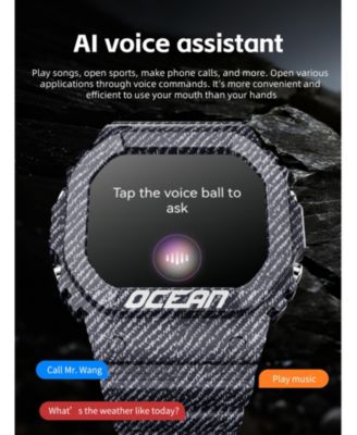 Outdoor sports wristband 1.75-inch full touch screen Bluetooth call flashlight SOS compass -Red