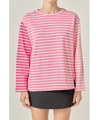 Women's Stripe Color Block Shirt