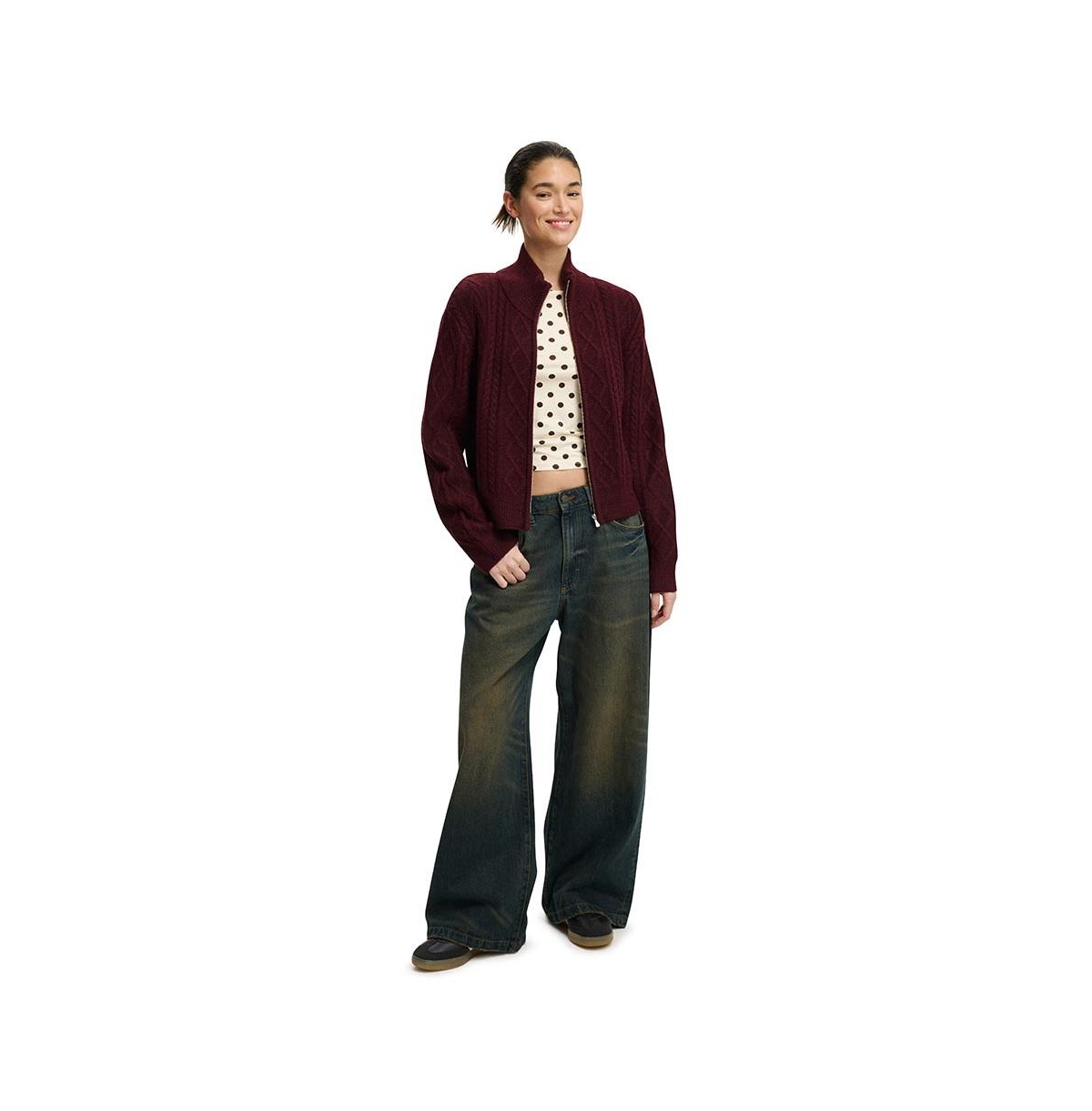 Cotton On Women's Cable Knit Bomber