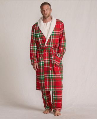 Men's High Pile Fleece Lined Flannel Robe