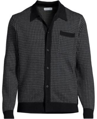 Men's Long Sleeve Washable Merino Button Through Sweater Polo