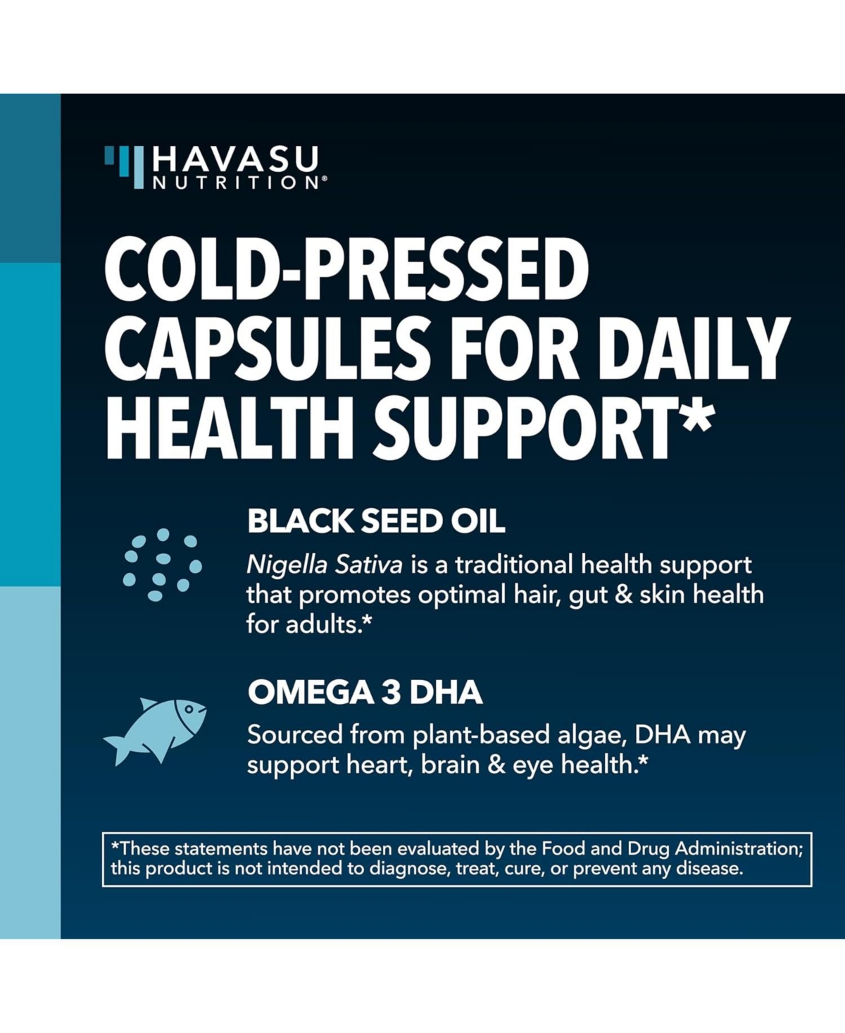 Havasu Nutrition Black Seed Oil + Dha Liquid Capsules, 60ct