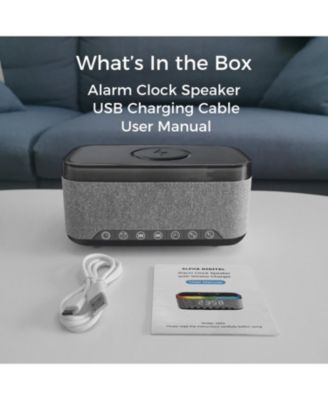 10W Bluetooth Stereo Speaker-Alarm Clock, Wireless Charging, RGB light