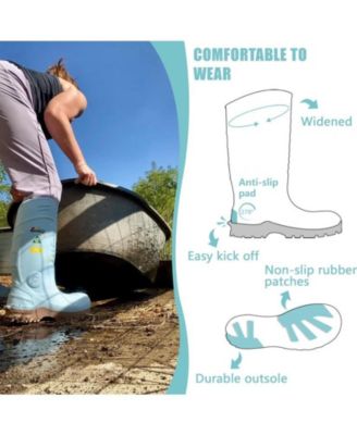 Women's CSA Approved Safety Boots - Waterproof PU Steel Toe Rubber Boots ASTM F2413-18 Acid & Oil Resistant