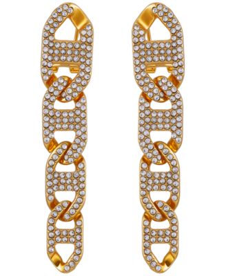 GUESS - Glass Stone Chain Link Drop Earrings (also in Silver-Tone)