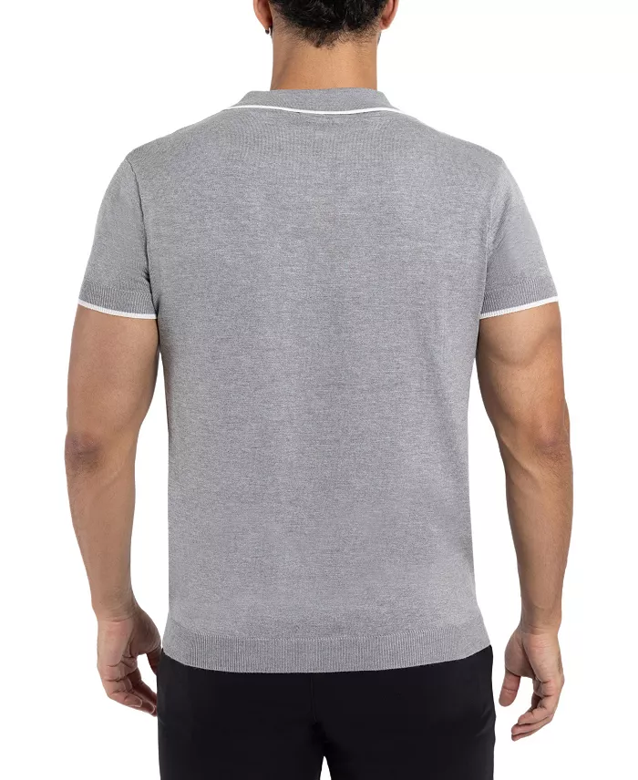 Men's Collar V-Neck Polo Sweater - thumbnail 8