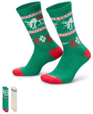 STUSSY 非売品クリスマス柄大型ニットソックス Nike Men's 2-Pack Everyday Cushioned Winter Wonderland Crew Socks