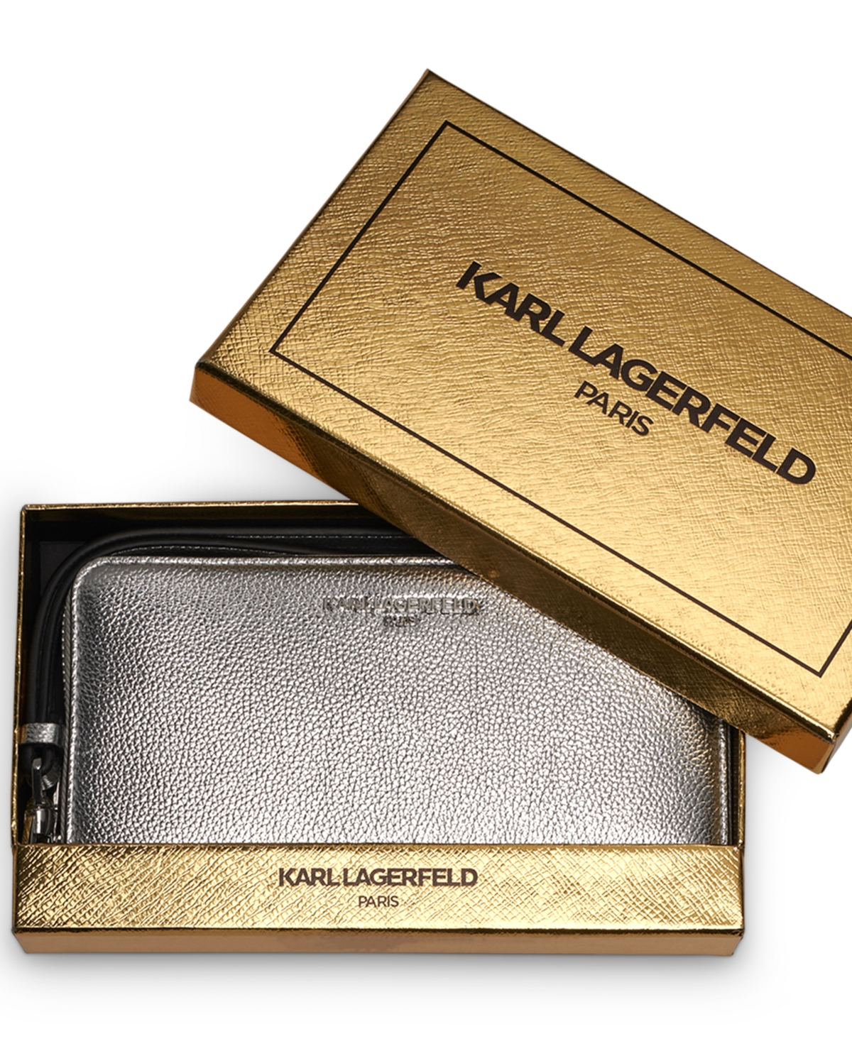 Karl Lagerfeld Boxed Wallet In Metallic