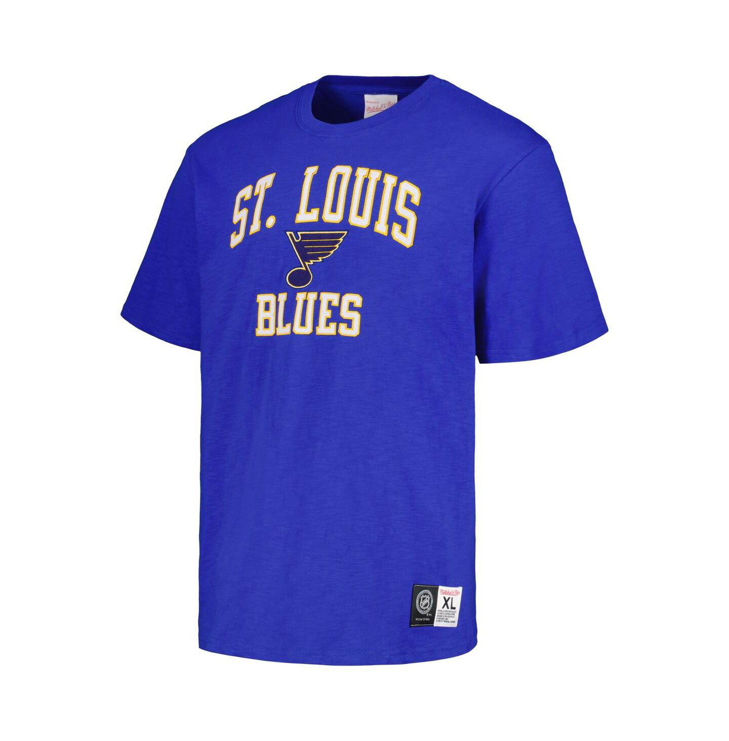 Мужская футболка Mitchell & Ness Blue St. Louis Blues Legendary Slub — фото 2