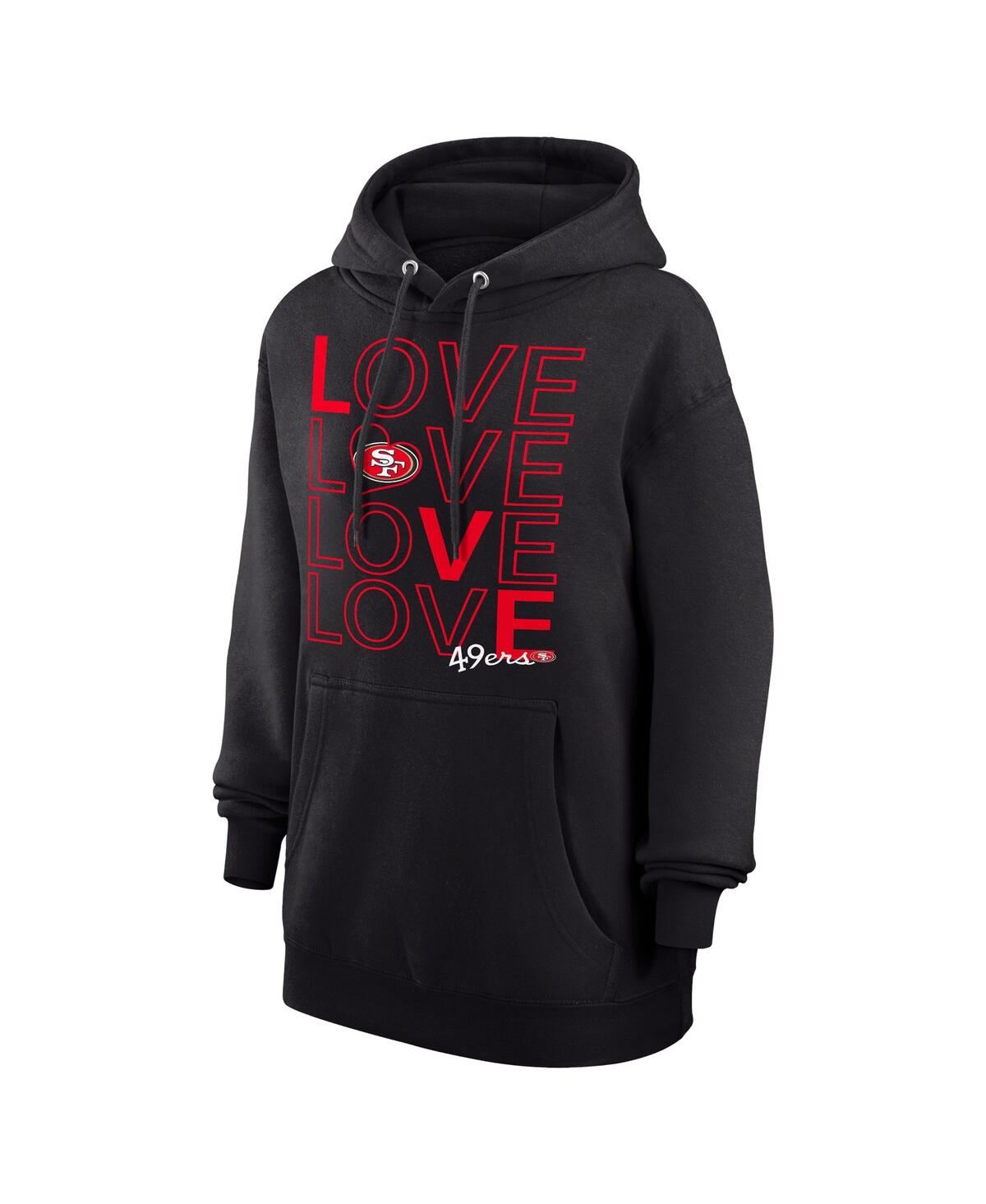 G-iii 4her By Carl Banks Women's Black San Francisco 49ers Love Graphic Pullover Hoodie In Black
