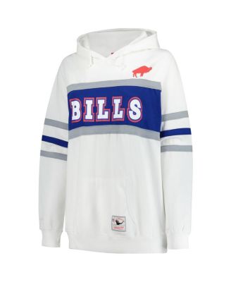 Women's White Buffalo Bills Plus Size Head Coach Throwback Pullover Hoodie